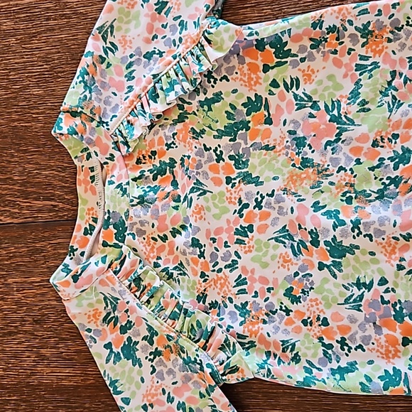 Tucker and Tate Floral Long Sleeve Two-Piece Rashguard Swimsuit, Size 6 Months - Picture 2 of 10